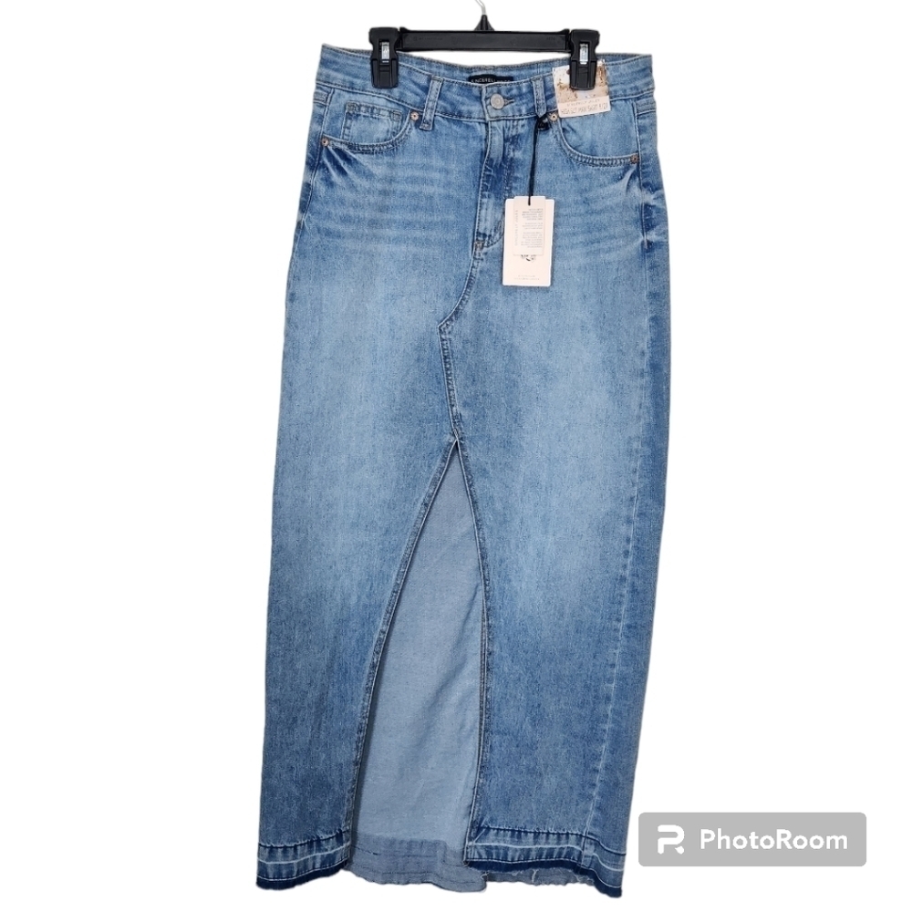SINCERELY JULES | Boho Denim Y2K 90s Fringe Asymmetrical Skirt Size Small 5 /27